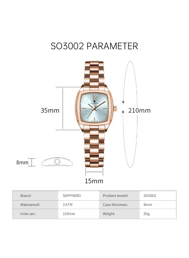 سافيرو سوار SAPPHERO للنساء الفاخر - ساعة نسائية مرصعة بالكريستال، سوار ساعة نسائية صغير من الفولاذ المقاوم للصدأ، ساعة يد نسائية مقاومة للماء 3ATM.